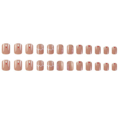 Tea Latte Wave Nail Art, Removable, Minimalist