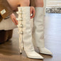 Chic Fall Collection Long Fashion Belt Buckle Boots-Homeunderwear