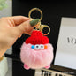 Cute Coal Ball Real Rabbit Fur Charm Keychain Accessory