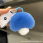 Cute Real Rabbit Fur Mushroom Keychain - Trendy Car Accessory