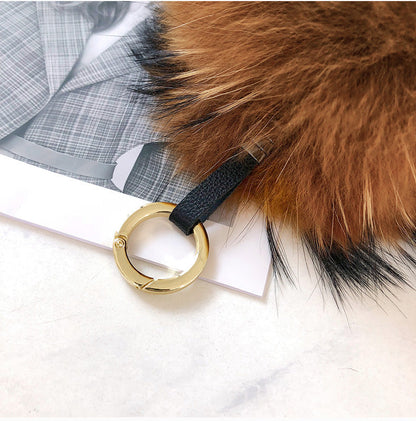 Cute Real Rabbit Fur Lion Keychain - Accessory