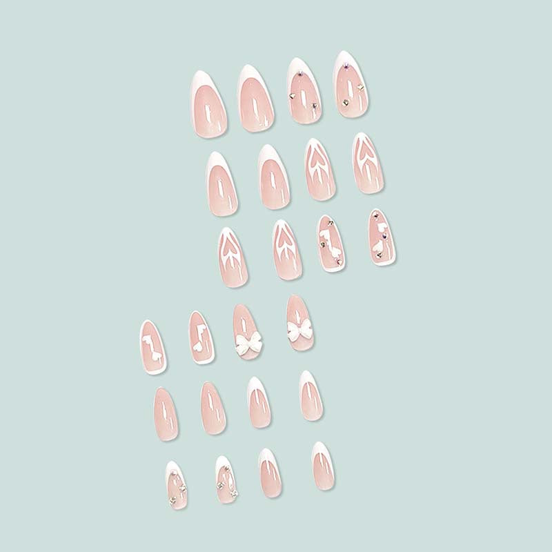 Soft Heart 3D Bow Glitter Nail Stickers