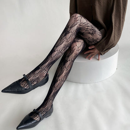 Sexy Floral Vintage Vine Hollow Lace Bottom Pantyhose Lolita Pantyhose