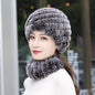 Warm Real Rabbit Fur Winter Hat for Seniors