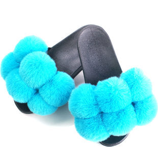 Summer Fuzzy Fox Slippers - Women's Monster Face Indoor Shoes