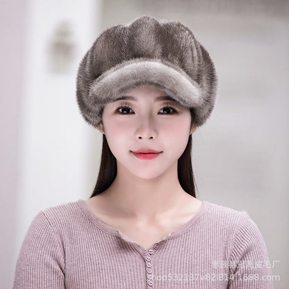 Winter Mink Fur Beret - Stylish & Warm