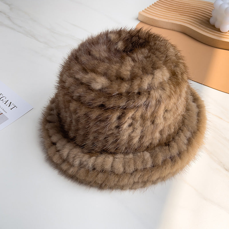 Elegant Mink Fur Beret - Winter Fashion Accessory