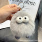 Cute Real Rabbit Fur Coal Ball Keychain Plush Toy