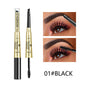 Double-Head Triangular Eyebrow Pencil with Waterproof Mascara