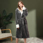 Free Shipping For Long Coral Fleece Hooded Robe