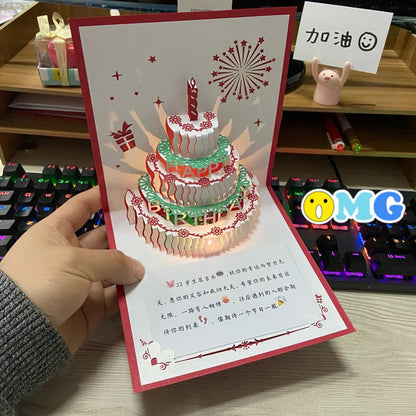 Ins - style 3D Birthday Greeting Card