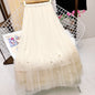 Heavy Industry Nail Bead Mesh Pleated High Waisted Skirt