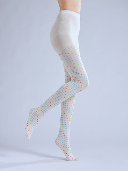 Two-dimensional Loli Outer Socks Colorful Peach Heart Personality Cos Pattern Leggings Printed Pantyhose