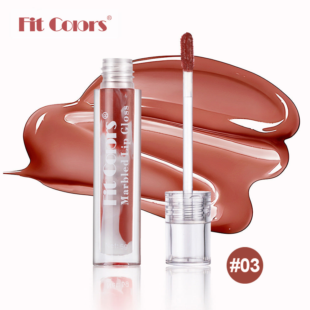 New Fashion Marble Effect Shiny Lip Gloss for Hydrating and Nourishing-Homeunderwear