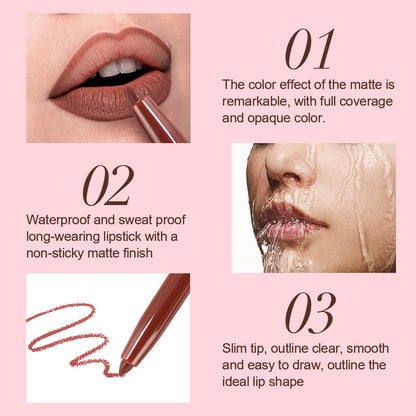 New Fashion 6-Color Matte Lip Liners for Long-Lasting, Velvet Finish-Homeunderwear