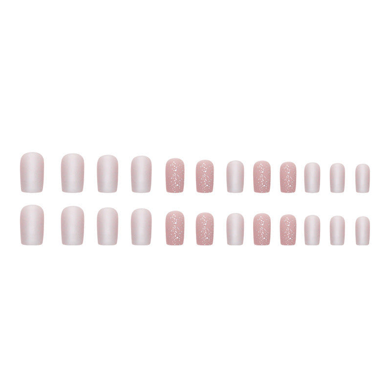 Mid-Length Euro Square Matte Aurora Silver Soft Glow Nails High-Quality Wearable Fragments-homeunderwear