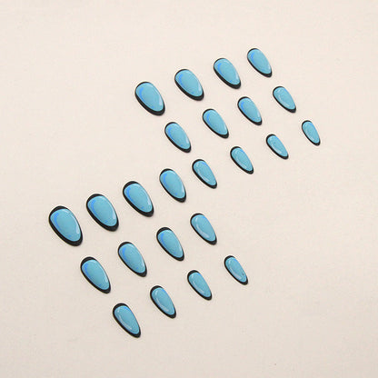 Anime-Inspired Almond Shape Light Blue Nails for Women