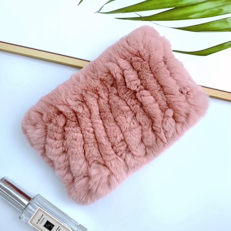 Warm Real Rabbit Fur Neck Warmer - Elastic Design