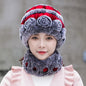 Stylish Real Rabbit Fur Ear Flap Hat - Warm Winter Accessory