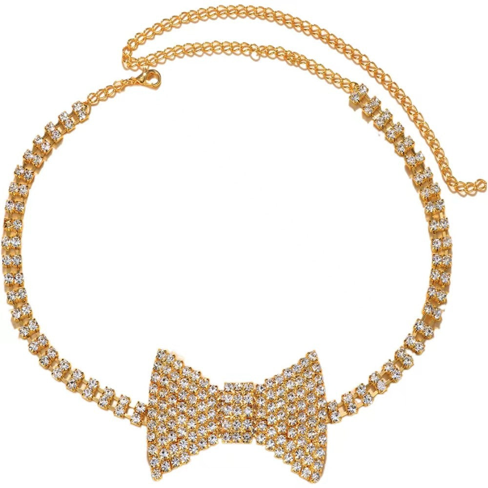 Rhinestone Bow Sexy Choker