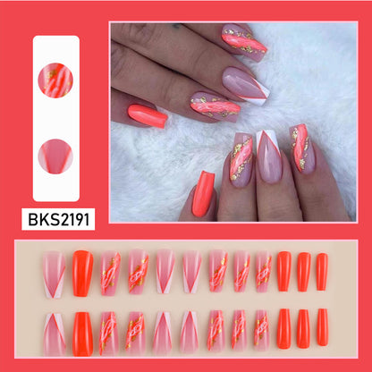 New FashionLong INS Style French Tip Nail Tips