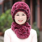 Winter Real Rabbit Fur Hat & Scarf Set - Warm & Stylish