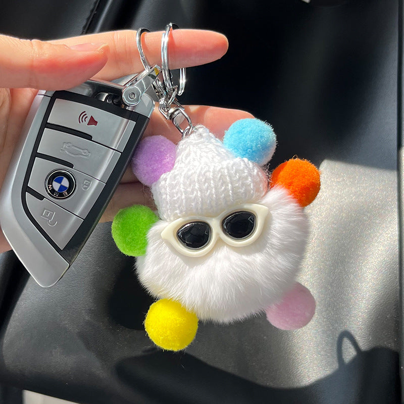 Cute Real Rabbit Fur Keychain - Car & Bag Charm