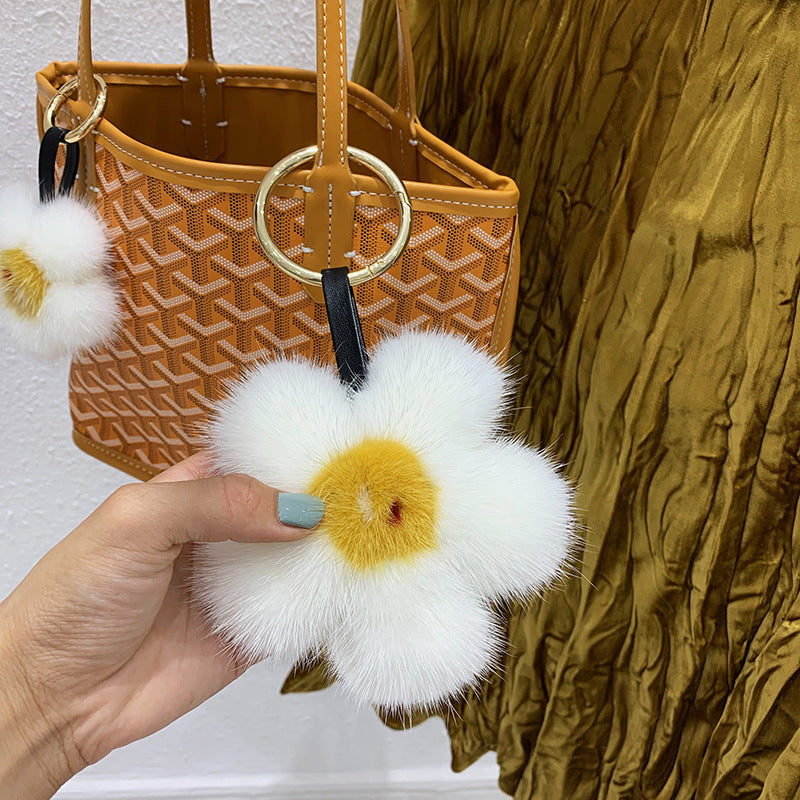 Mink Fur Fried Egg Sunflower Bag Accessory