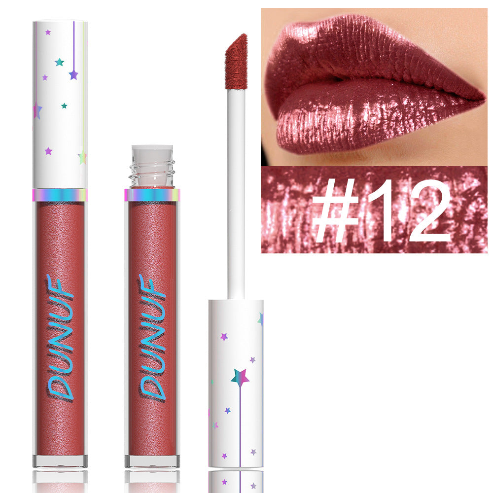 12-Color Shimmer Long-Lasting Waterproof Lip Gloss-Homeunderwear