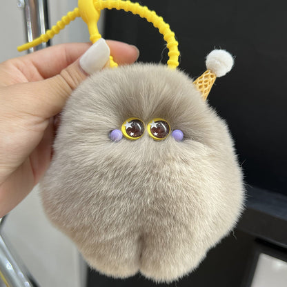 Cute Fuzzy Monster Keychain Creative Cartoon Bag Charm