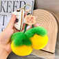 Cute Otter Rabbit Fur Persimmon Keychain Plush Toy Gift