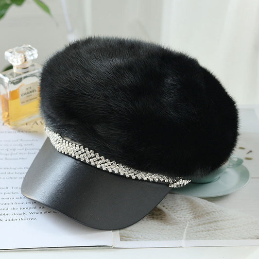 Elegant Mink Fur Beret - Winter Fashion Must-Have