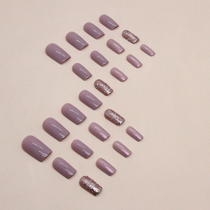 Ultra-Shiny Aurora Solid Color Mid-Length Square Nails