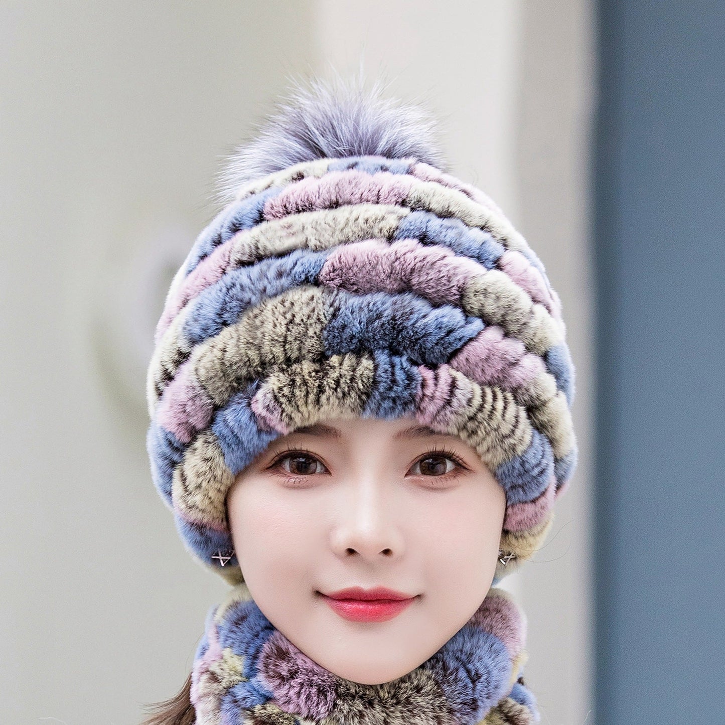 Winter Real Rabbit Fur Ear Flap Hat - Stylish & Warm