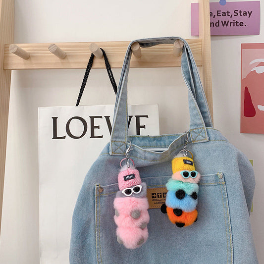 Creative and Cute Minimalist Plush Keychain Doll Accessory