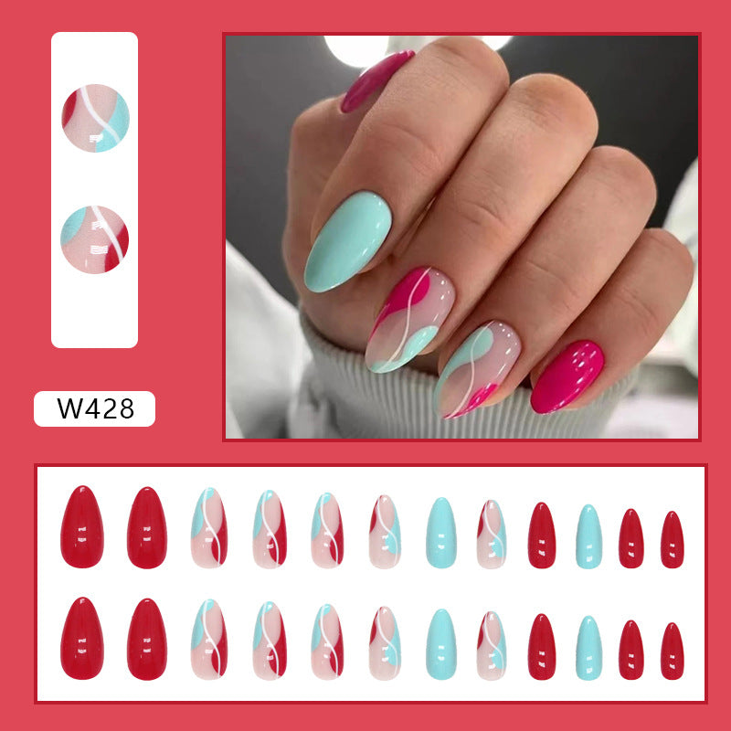 Almond Nails Pure Desire Jump Color Fresh Spring/Summer Ins Style Fake Nails-Homeunderwear