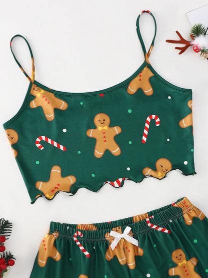 Unisex Satin Christmas Cami Sets