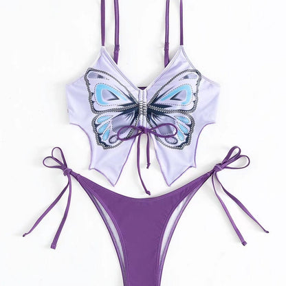 Free Shipping For Butterfly Glow Micro Bikini