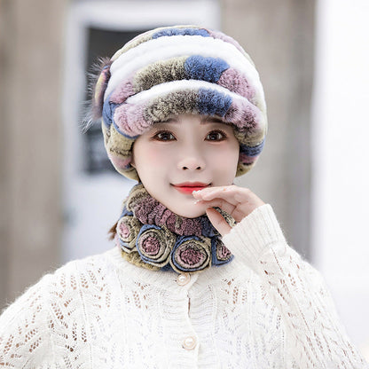 Warm Real Rabbit Fur Cap - Stylish Winter Hat