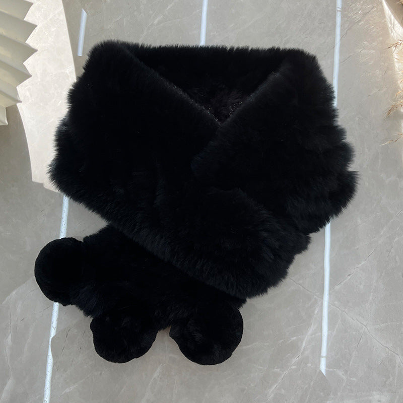 Real Rabbit Fur Long Winter Scarf - Warm & Chic