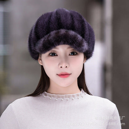 Winter Mink Fur Beret - Stylish & Warm