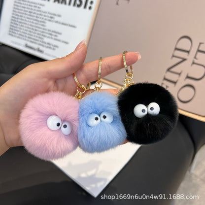 Cute Real Fur Pom Pom Keychain Bag Charm Gift