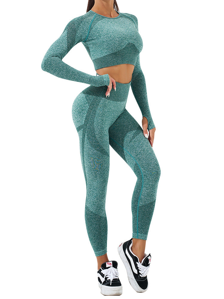 Tight Long-Sleeved Fitness Two-Piece Set