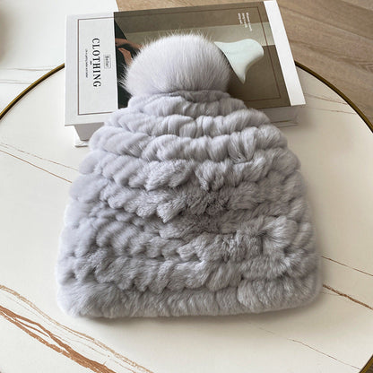 Winter Real Rabbit Fur Ear Flap Hat - Stylish & Warm