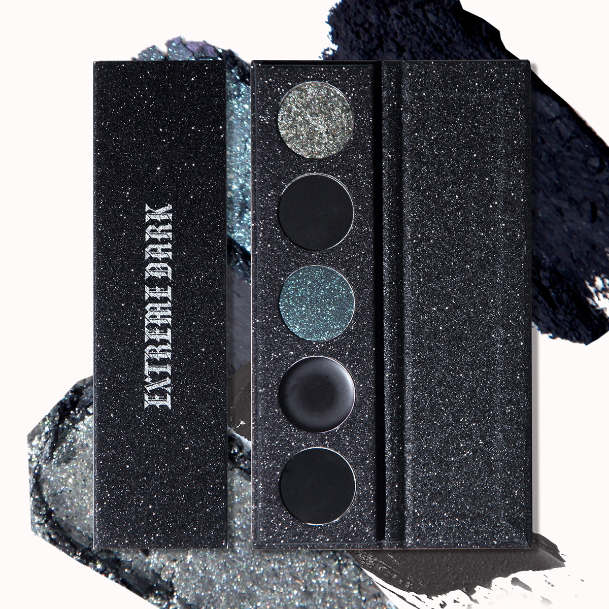 New Fashion 5-Color Black Eyeshadow Palette - Shimmer, Fine Glitter, Smokey Eye-Homeunderwear