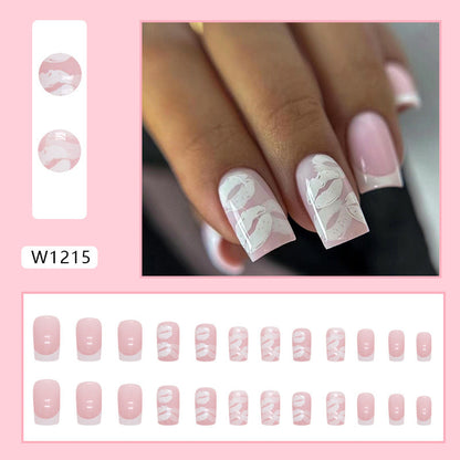 White French Minimalist Mid-Length Nails, Sexy Lip Design