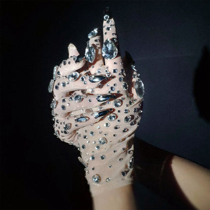 Crystal Mesh Sparkling Party Gloves