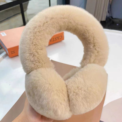 Cute Winter Real Rabbit Fur Ear Muffs - Foldable & Warm