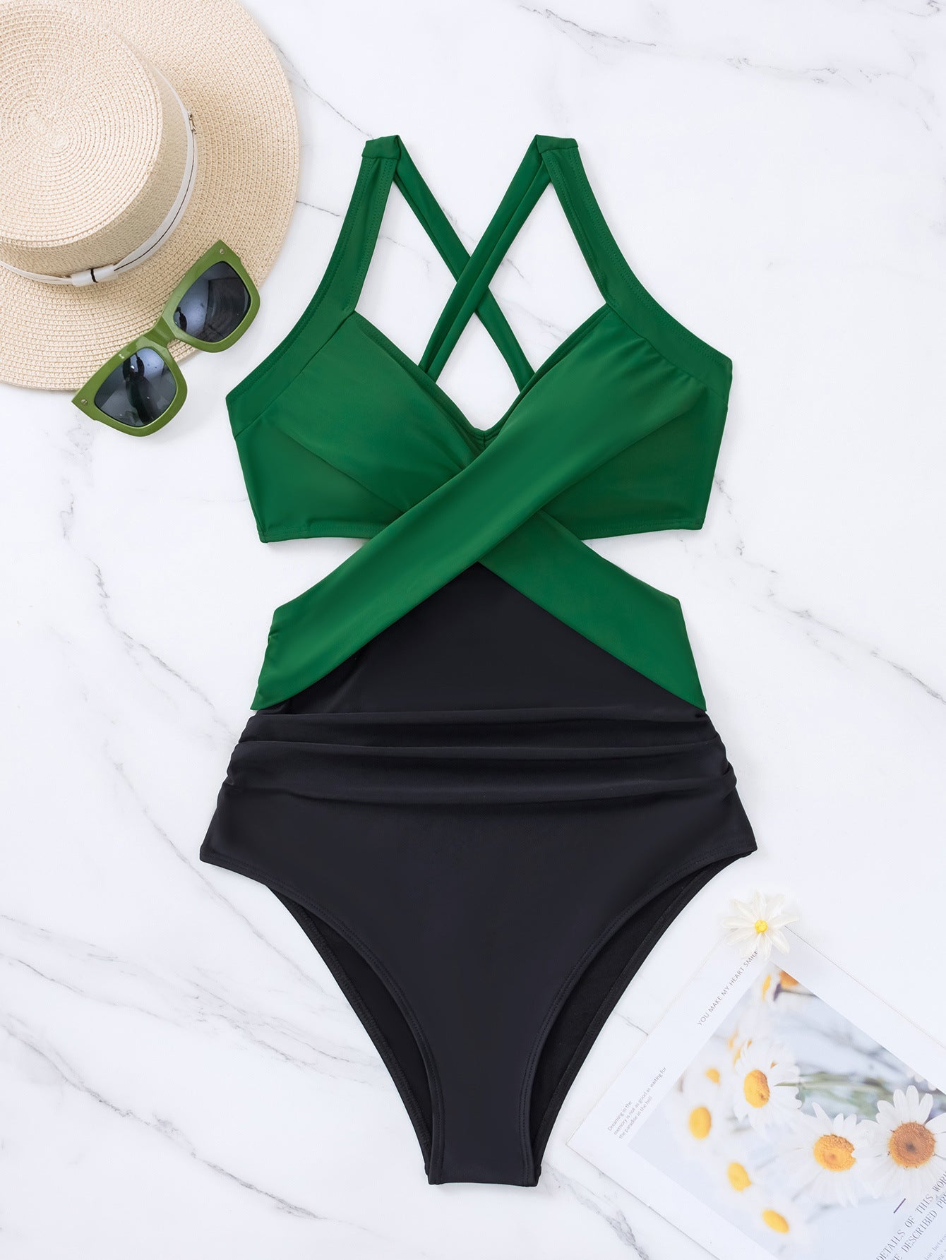 2025 New Arrival: Solid Color Cutout Back Sexy Monokini Bikini Swimwear