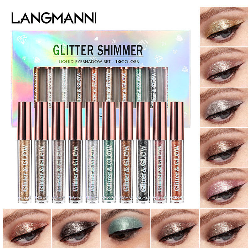 New Fashion10-Pack Diamond Glitter Liquid Eyeshadow Set-homeunderwear